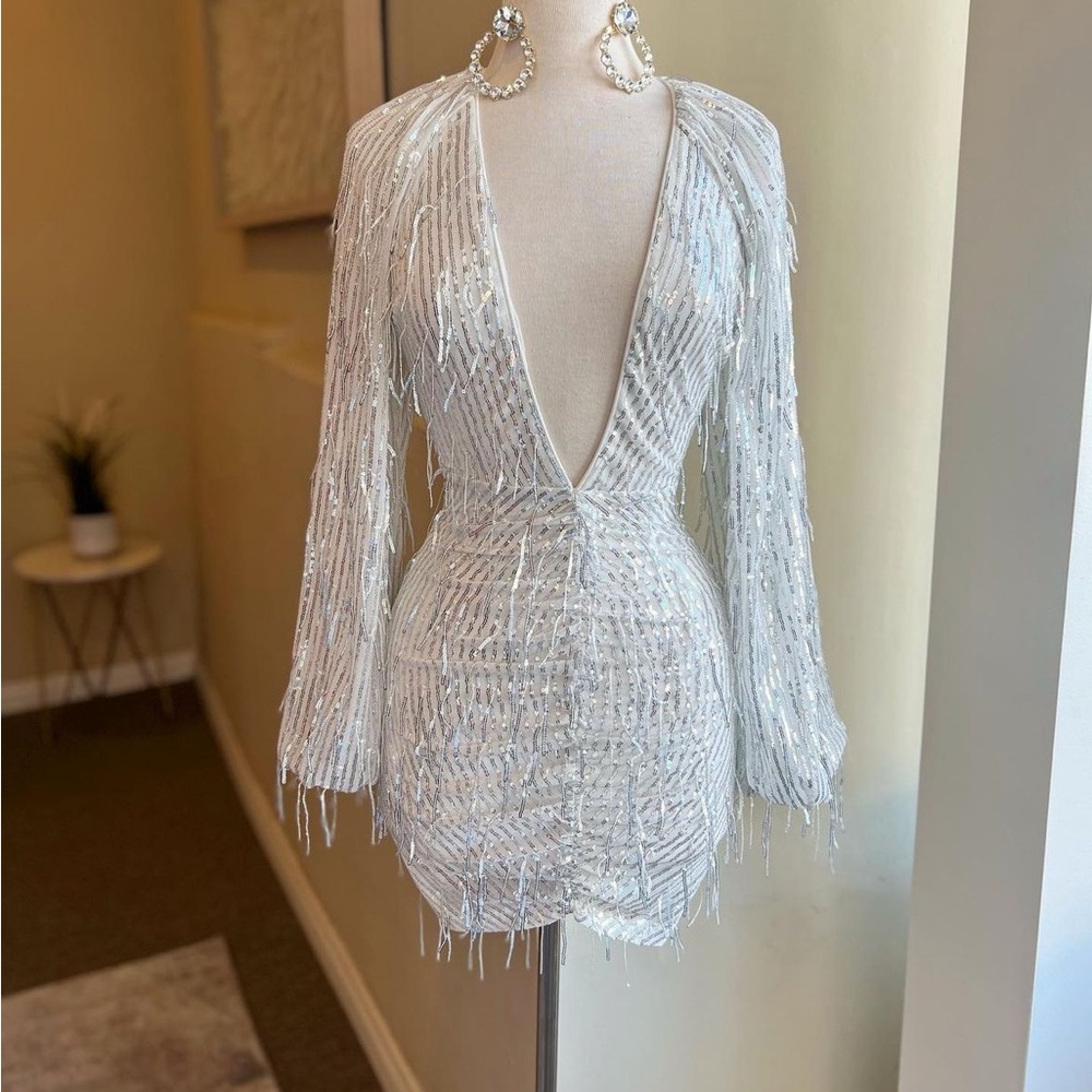 White sequin dress